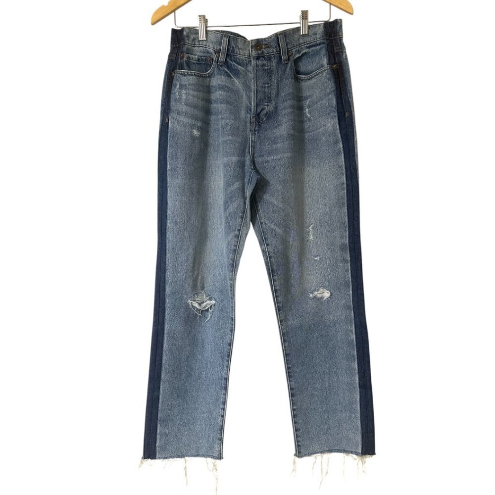 New Pistola Charlie High Rise Straight Leg Distressed Ankle Jeans Size 29